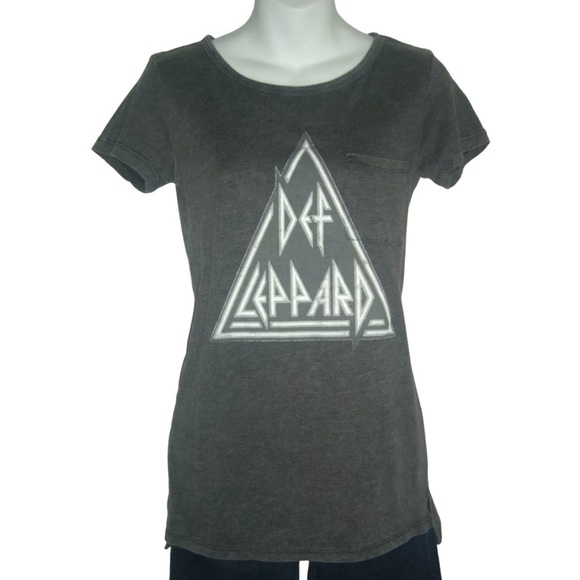 Def Leppard Tee Shirt Gray 80s Style Concert Festival alt egirl Rock Punk Grunge - Picture 9 of 9